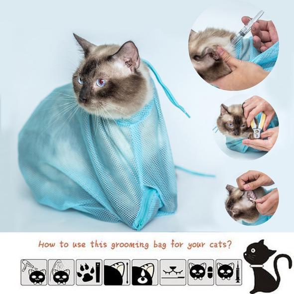 Soft Cat Grooming Shower Mesh Bags