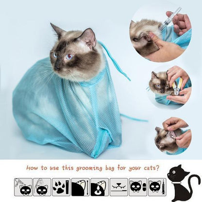 Soft Cat Grooming Shower Mesh Bags