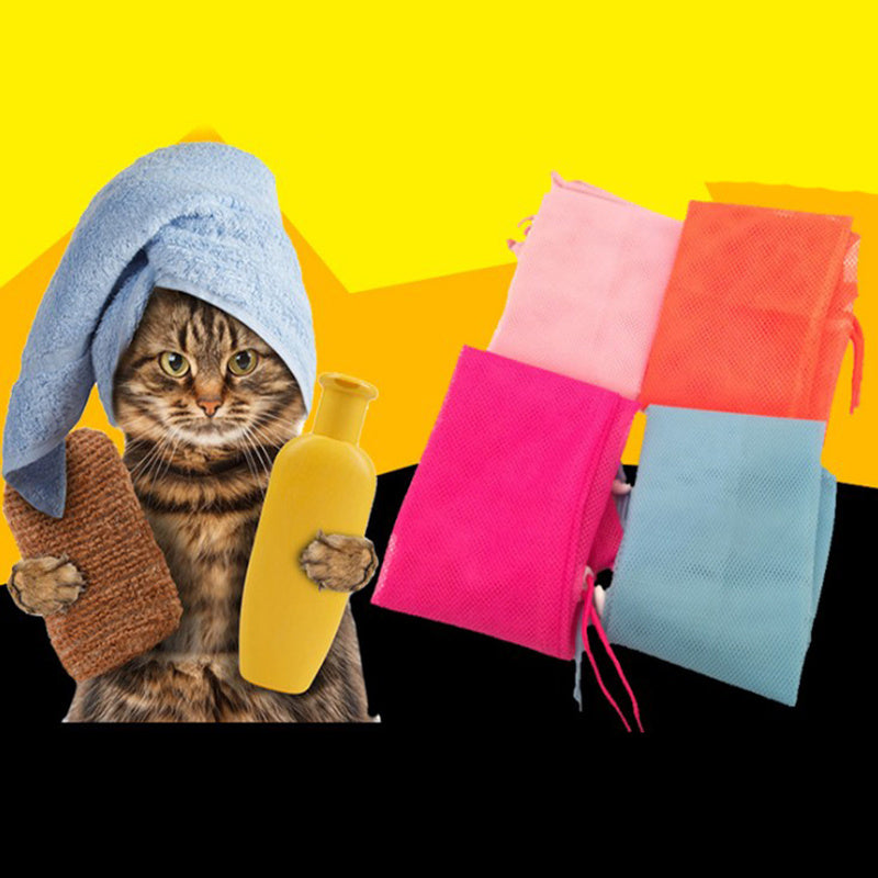 Soft Cat Grooming Shower Mesh Bags