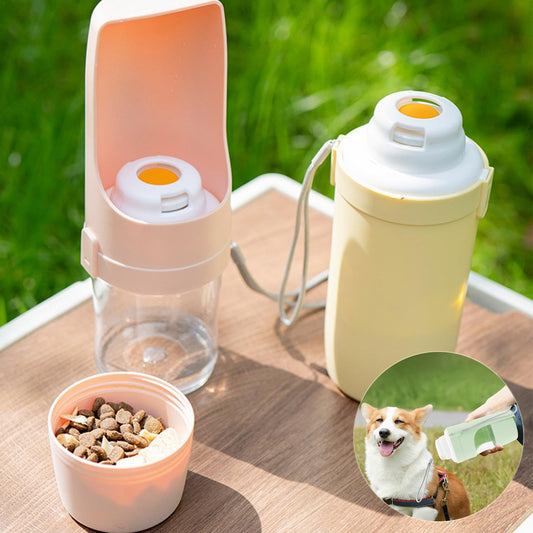 2 In 1 Travel Pet Feeder Water Bottle