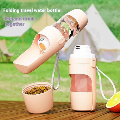 2 In 1 Travel Pet Feeder Water Bottle