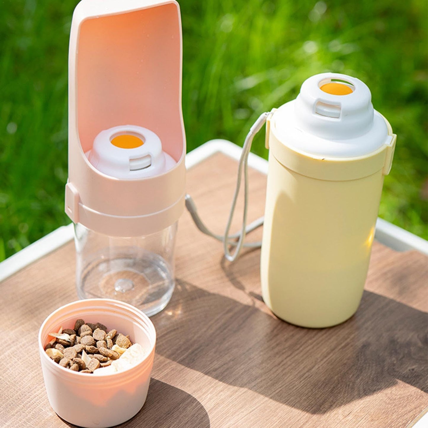 2 In 1 Travel Pet Feeder Water Bottle